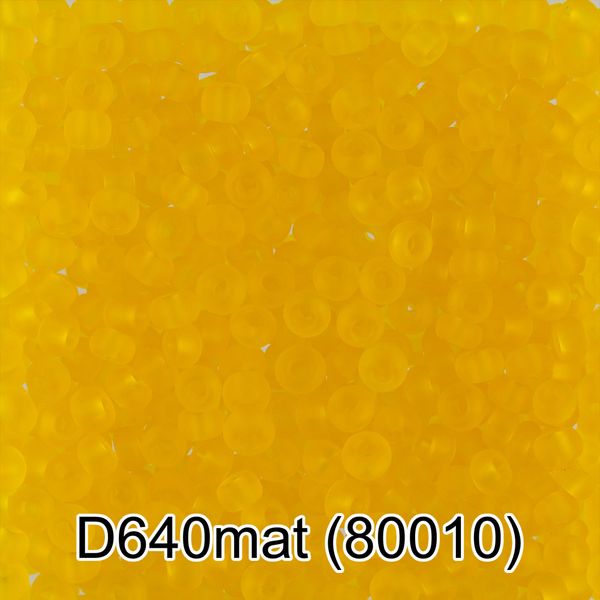 Бисер Gamma 10/0 (2.3 мм), 50 г (10х5 г), D640mat желтый мат, 80010, круглый 4