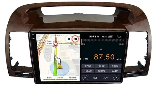 Магнитола для Toyota Camry 30 2001-2006 (рамка дерево) - Parafar PF061RN2K-W на Android 13, Быстрая, QLED+2K, CarPlay, 4G SIM-слот
