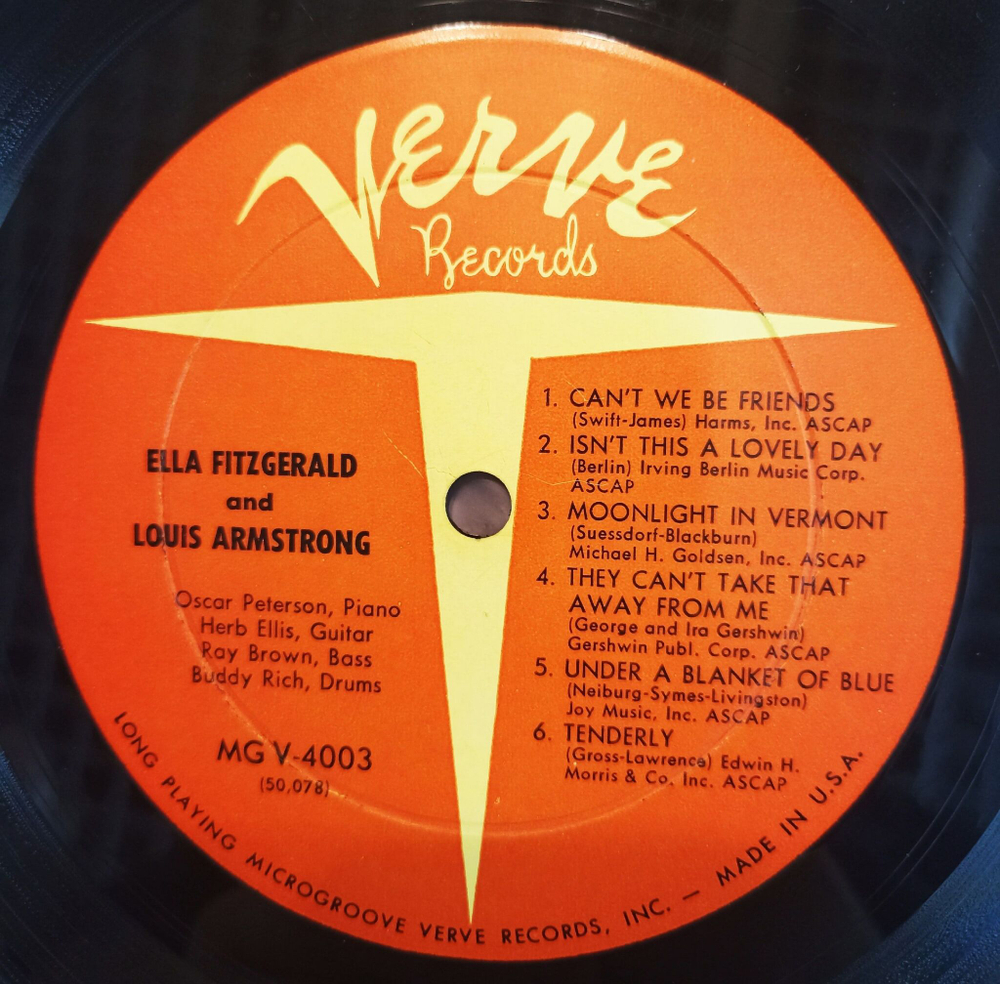 Винтажная виниловая пластинка Ella Fitzgerald And Louis Armstrong Ella And Louis (USA 1956)