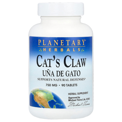Planetary Herbals, кошачий коготь, 750 мг, 90 таблеток
