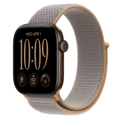 Умные часы Apple Watch Series 12 GPS, 42mm, Dark Bronze Aluminum Case with Chambray Blue Sport Loop