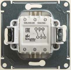 Переключатель проходной двухклавишный Systeme Electric Glossa Перламутр GSL000665