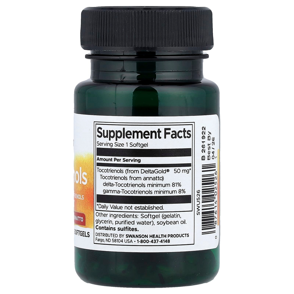 Swanson Vitamins, токотриенолы из аннато, 50 мг, 60 капсул