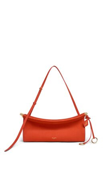 ALAÏA СУМКА LE CLICK EAST WEST ИЗ НАТУРАЛЬНОЙ КОЖИ, ОРАНЖЕВЫЙ