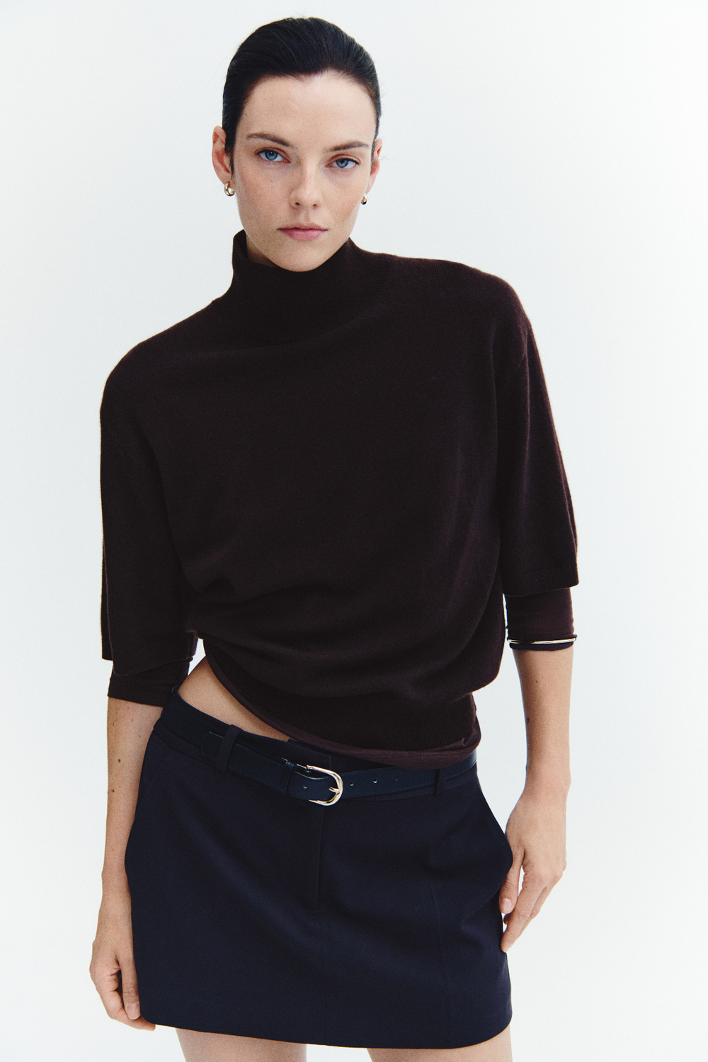 Кашемировый свитер с короткими рукавами - H&M