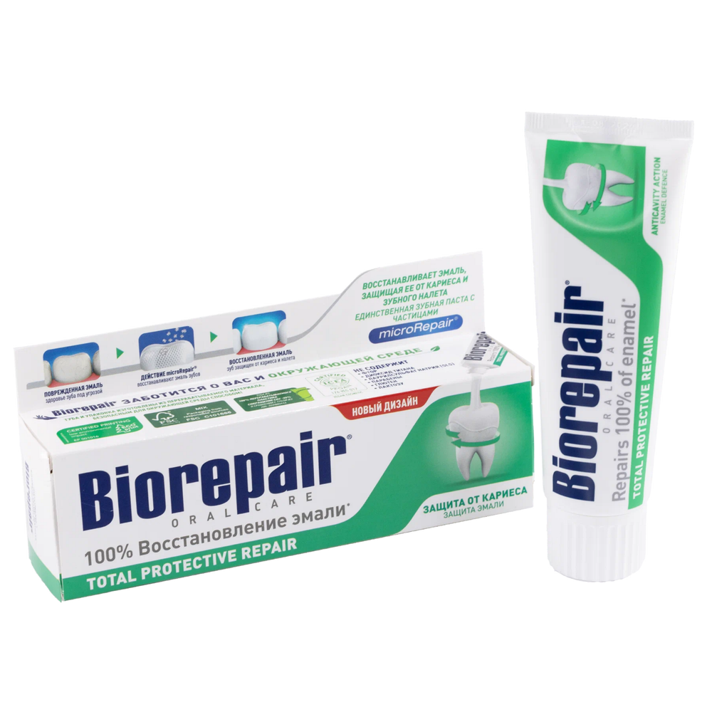 Biorepair Total Protective Repair / Биорепейр комплексная защита зубная паста 75 мл