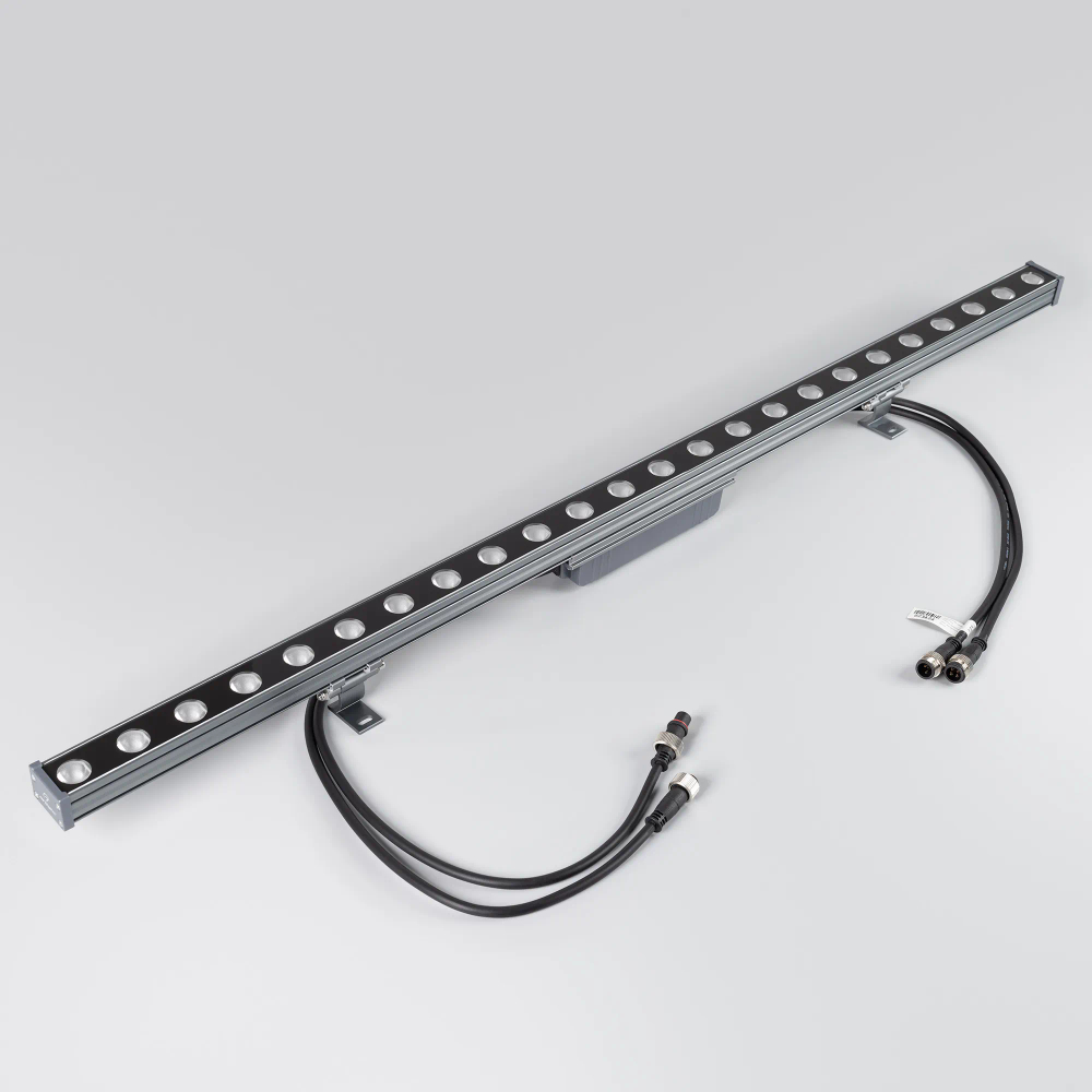 Светодиодный прожектор AR-LINE-1000M-24W-24V RGB (Grey, 30 deg, DMX512) (Arlight, Закрытый) 023624