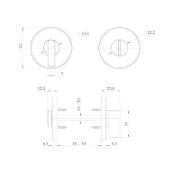Ручка поворотная PUNTO BK6 EST.R52 JOY CP-8 хром /61123/