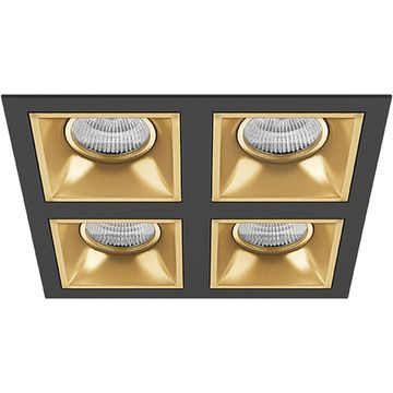 Комплект из светильников и рамки 4*GU5.3 D54703030303 чёрный/золото Domino Lightstar