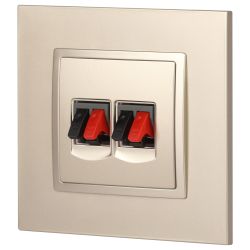 Розетка ЭРА Elegance 14-3112-04 аудио двойная IP20 шампань | Эра Elegance