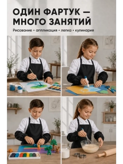 Фартук для детского творчества (черный)