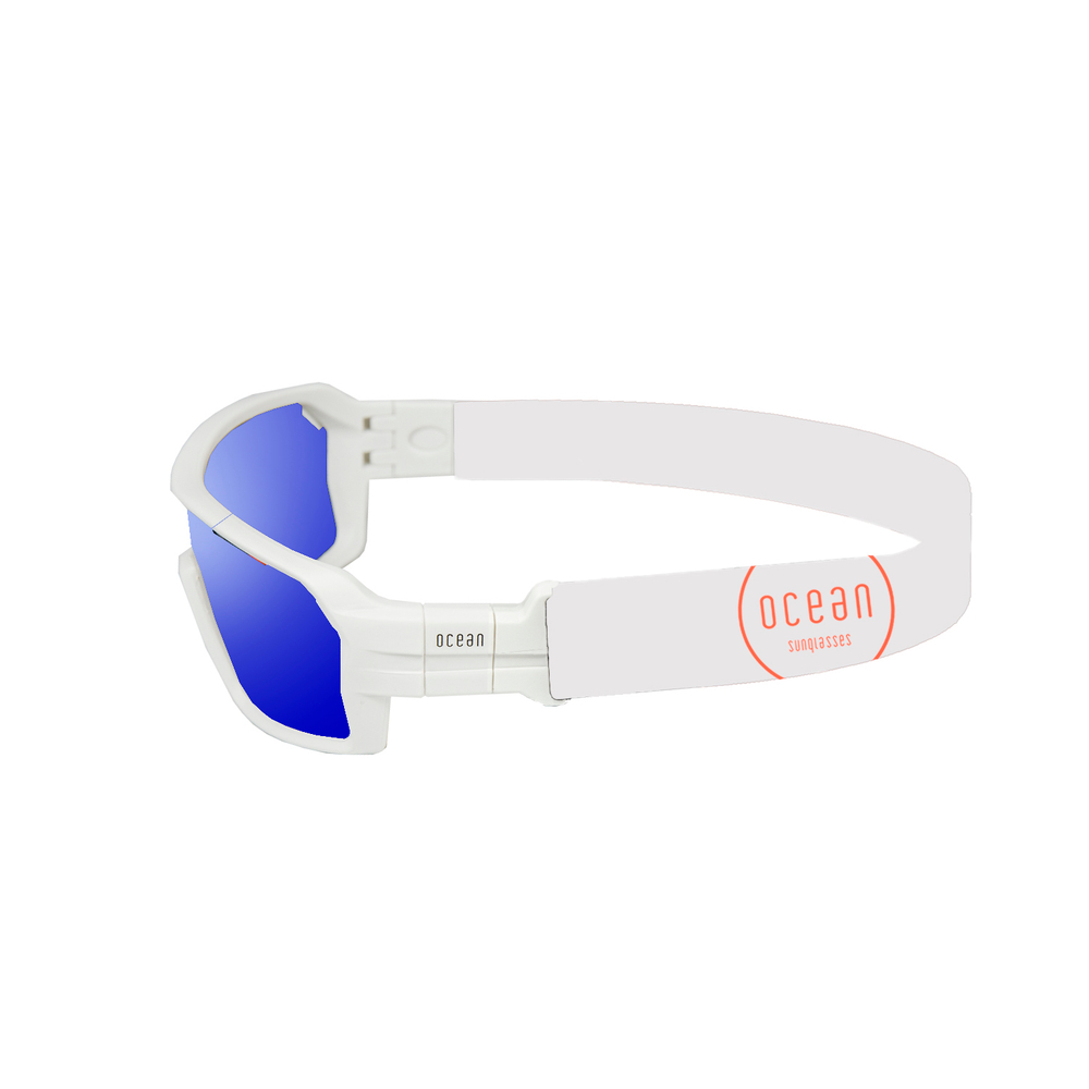 Спортивные очки с диоптриями OCEAN Chameleon Matt White / Revo Blue Polarized lenses