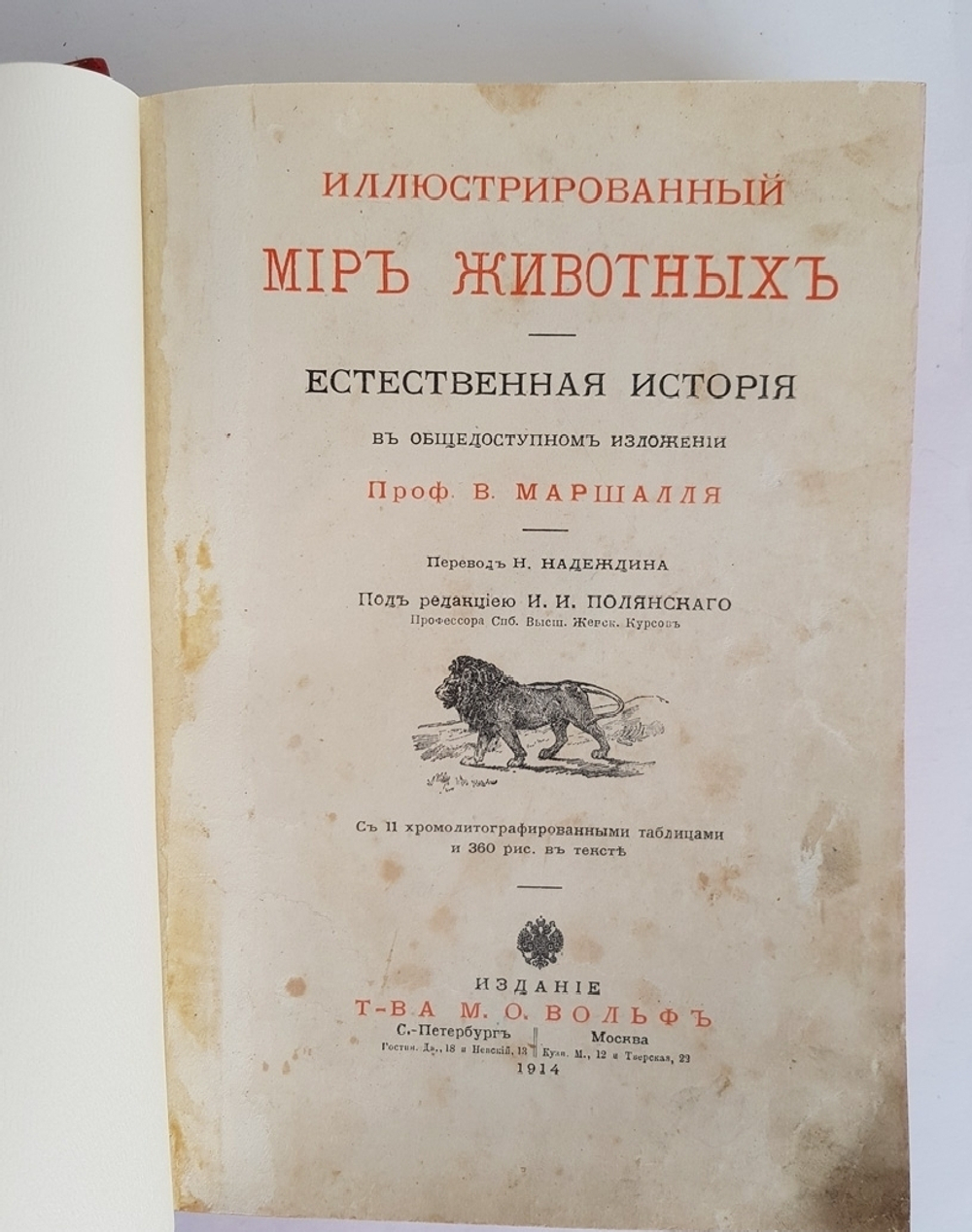 "Иллюстрированный Мир Животных". Проф. В.Маршалль. 1914 г.