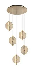 Светильник подвесной светодиодный NewRgy 7065RMD-5BS/CE BRASS+BLACK, 50 Вт, чёрный и латунный