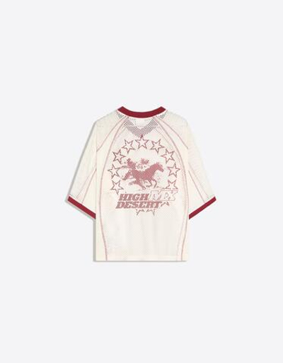 Мужская укороченная сетчатая футболка boxy fit с принтом - BERSHKA