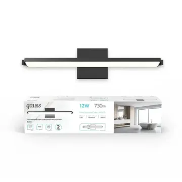 Настенный светодиодный светильник 12W 730lm 4000К 200-240V 400mm LED BR042 чёрный Safo Gauss