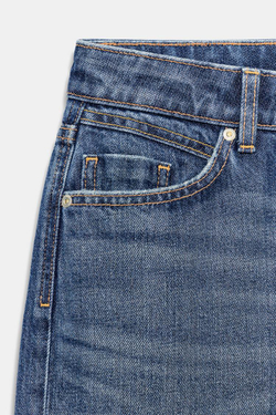 ZARA ДЖИНСЫ Z1975 REGULAR FIT LONG LENGTH С ВЫСОКОЙ ПОСАДКОЙ, СИНИЙ