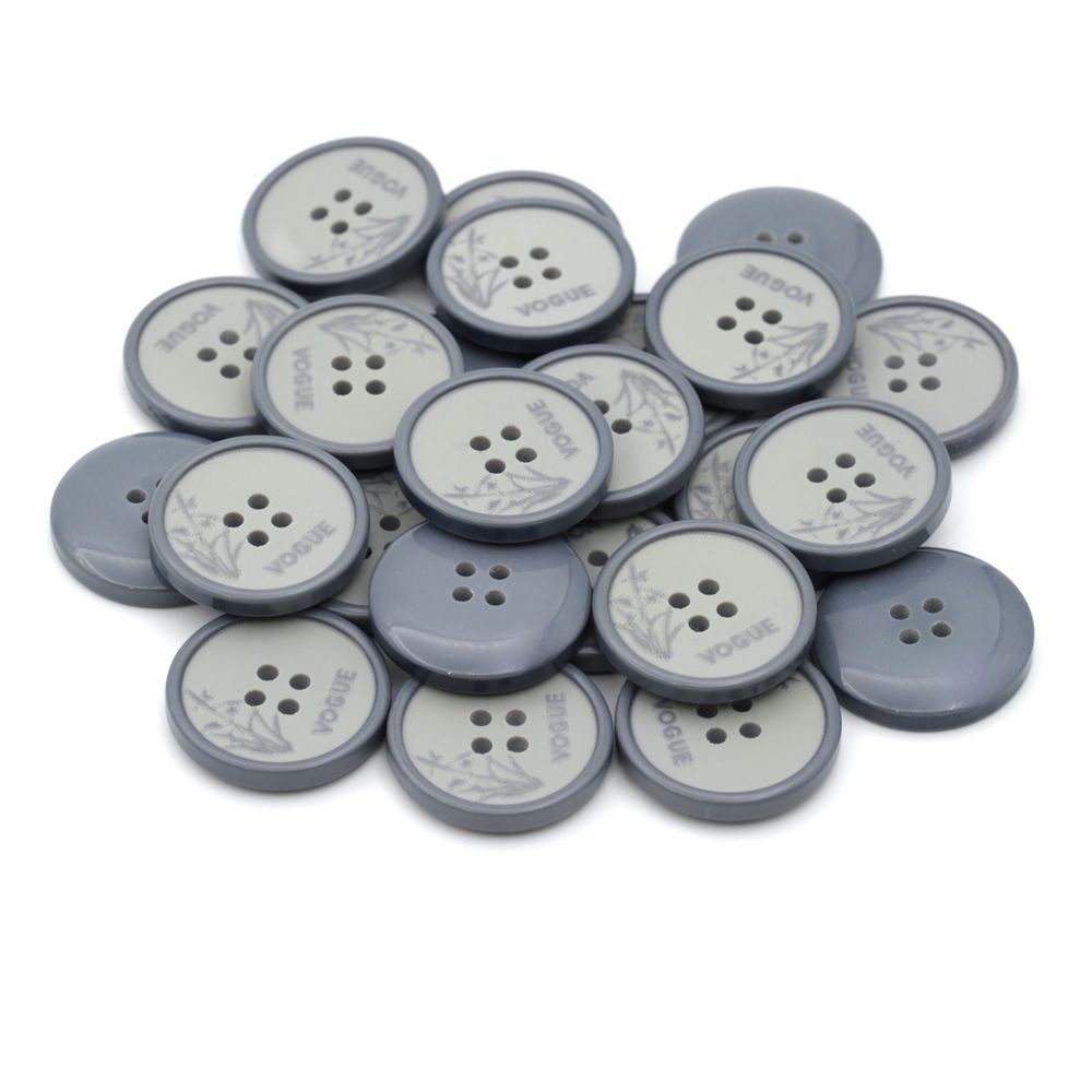 Пуговицы 4 прокола 40L=25 мм, (Gray1 (серый1)), 24 шт