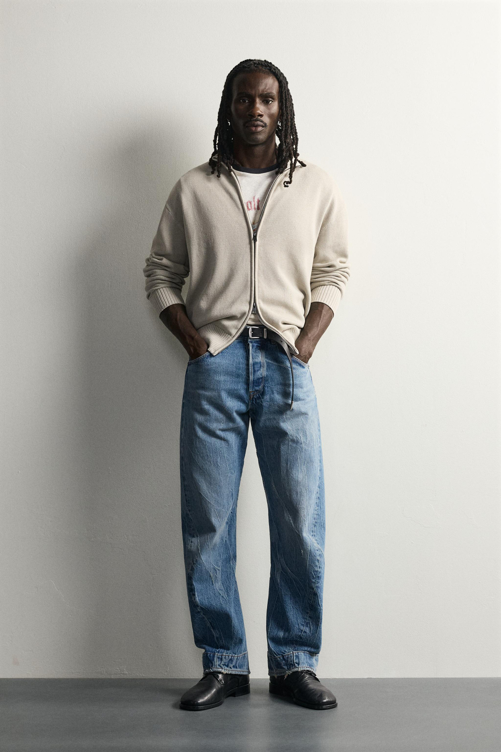 WASHED ZIP CARDIGAN — ZARA