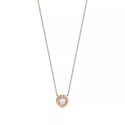 Подвеска из розового золота 18k с перламутром и бриллиантами, Tiffany 💠 T collection - В наличии