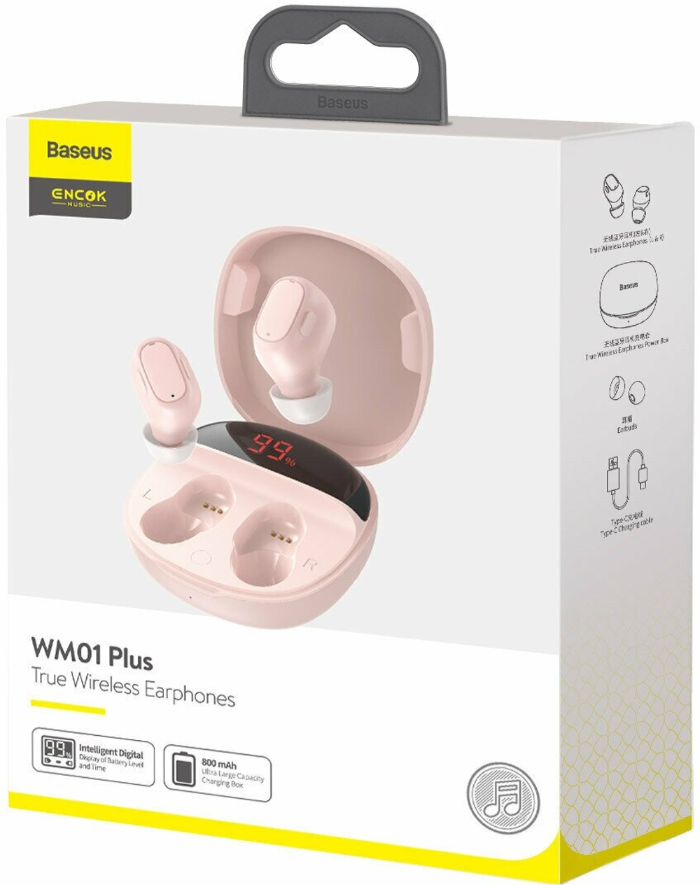 Беспроводные наушники Baseus Encok True Wireless Earphones WM01 Plus (NGWM01P-04) Pink