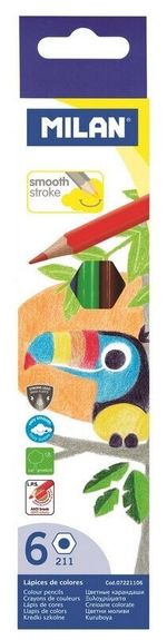 Карандаши цветные ГАММА "Классические", 6 цветов, заточенные, шестигранные, картонная упаковка, 05091801, 050918_01