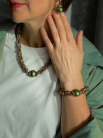 HMG 1131 Br green Серьги арт.0720