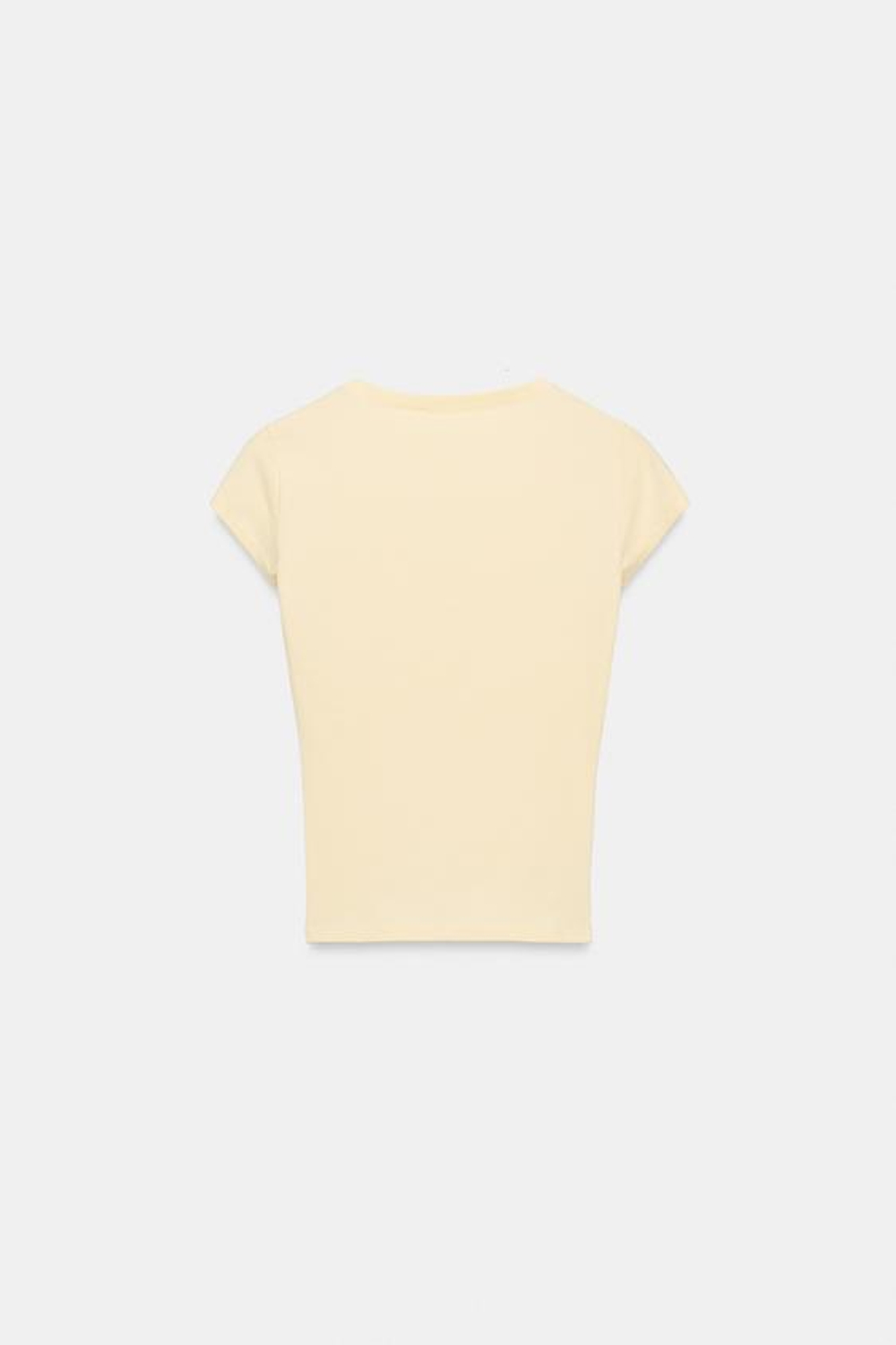 ZARA ФУТБОЛКА С V-ОБРАЗНЫМ ВЫРЕЗОМ, ЖЕЛТЫЙ