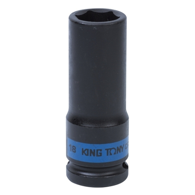 KING TONY (443518M) Головка торцевая ударная глубокая шестигранная 1/2", 18 мм