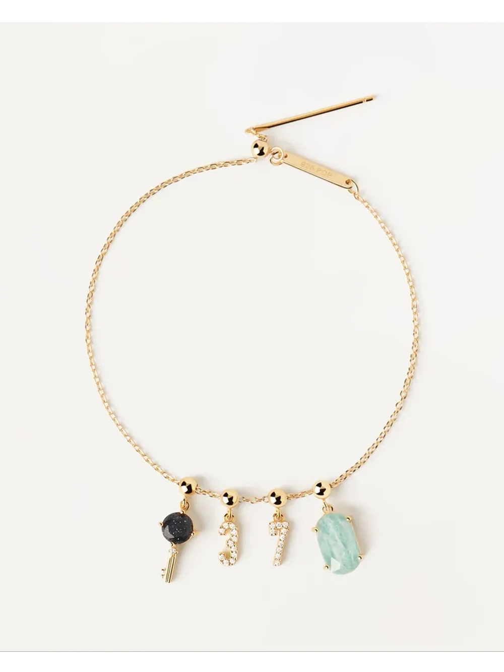 Браслет Charms Chain серебро 925 пробы покрытое золотом