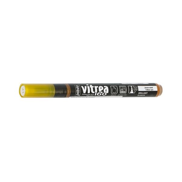 Маркер по стеклу Vitrea 160 глянцевый 1.2 мм, перо круглое, 6 шт, 118080 желтый солнечный, Pebeo