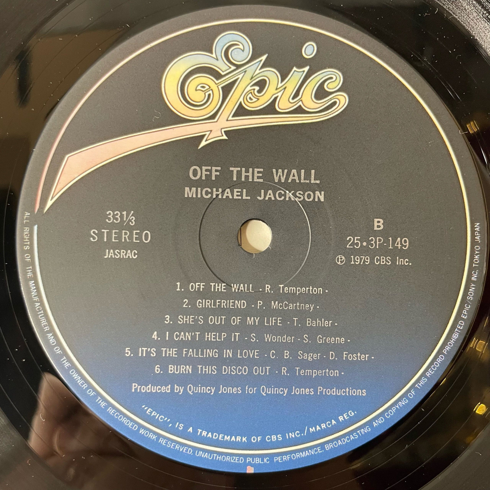 Винтажная виниловая пластинка LP Michael Jackson Off The Wall (Япония 1979) (Оби)