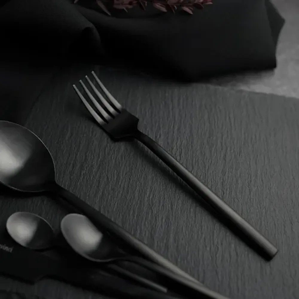 Вилка столовая 19 см матовая черный цвет Black Sapporo PVD P.L. - Davinci [12]