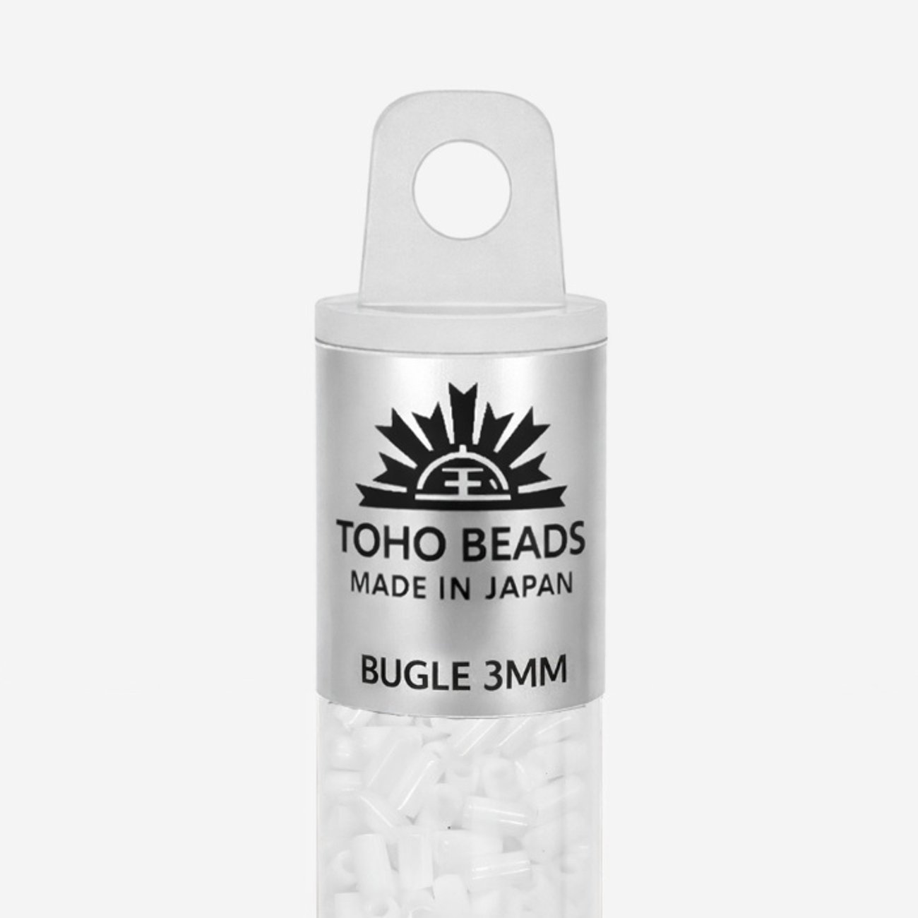 Японский бисер TOHO Bugle (стеклярус) 3mm (№41), непрозрачный глянцевый