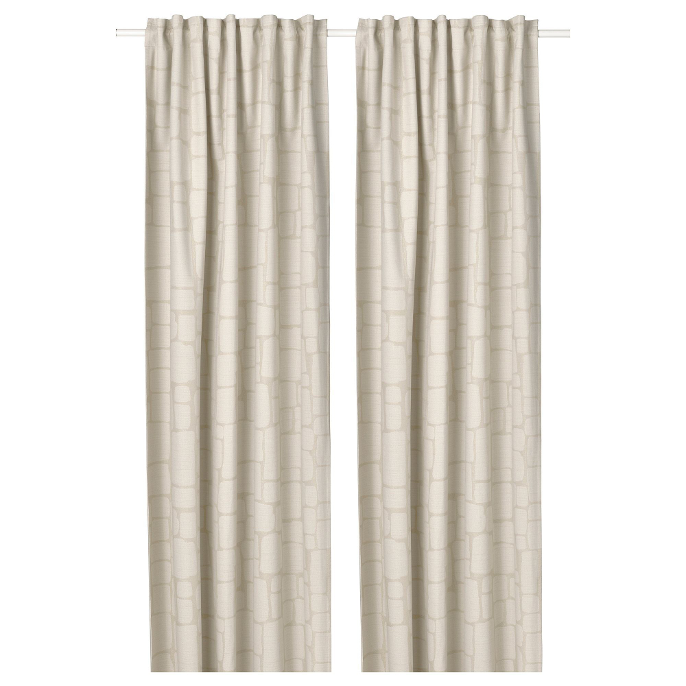 Комплект штор IKEA LONNSTAVMAL, Бежевый, 145х250 см, 2 шт