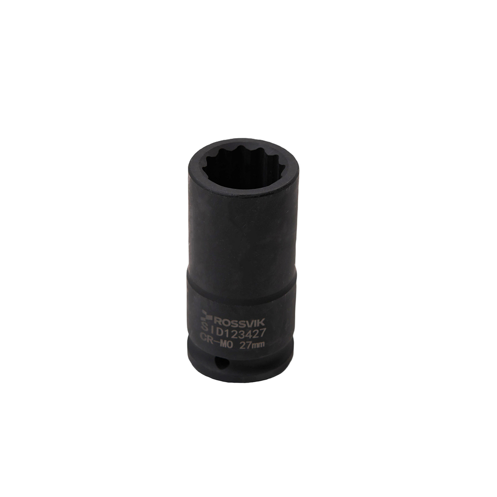 SID123427 Головка торцевая ударная глубокая 12-гранная ROSSVIK 3/4", 27мм
