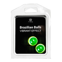 Набор из 2 шариков с массажным маслом с эффектом вибрации Secret Play Brazilian Balls