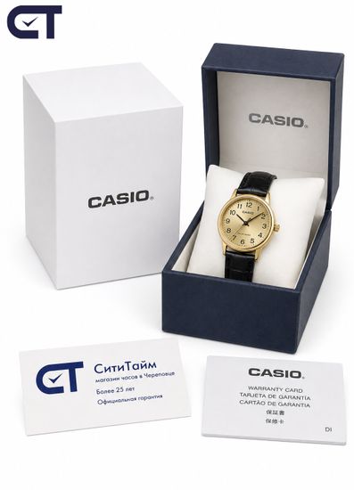 Casio LTP-V001GL-9B General часы наручные женские — золотистая классика с циферблатом цвета шампань