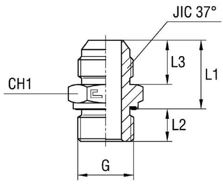 Штуцер FE JIC 1.1/16 - BSP 1