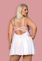 Восхитительный коротенький беби-долл Girlly с кружевом (Размер: XXL) (Цвет: белый с розовым)