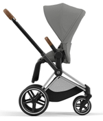 Коляска Cybex Priam IV Chrome Brown complete Aton B2 Bay Blue Base One 4 в 1 Mirage Grey