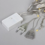 Гирлянда для дома БАХРОМА «Рождество» ш2,5м* в0,45/0,65м 95ламп LED, прозрачн.пров, 8 режимов, IP-20, Теплый белый (возможность соединения)