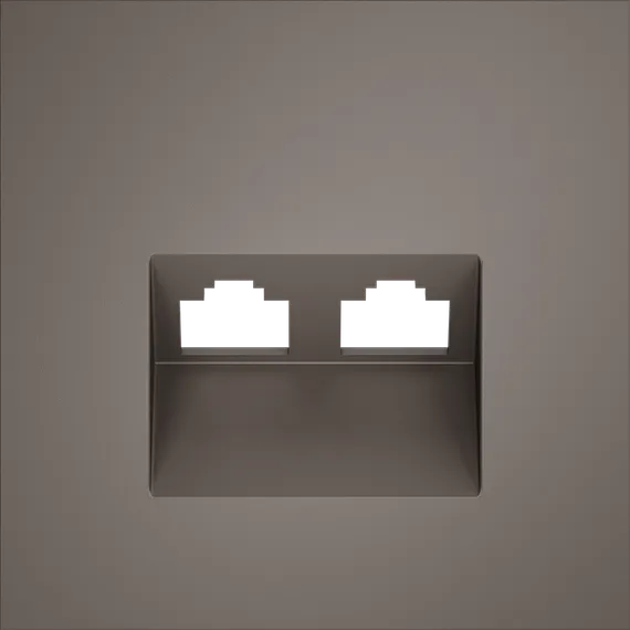 Накладка для розетки компьютерной двойной RJ45+RJ45 кат.6 Voltum S70 Капучино VLS001414