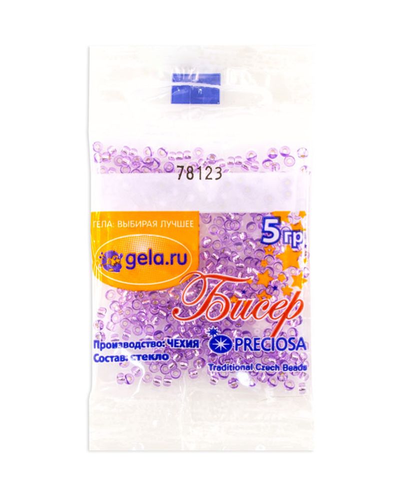 Бисер Preciosa 10/0, 50 г (10 шт по 5 г), цв.78123 светло-сирен. с серебр. прокрасом Бисер Preciosa 10/0, 50 г (10 шт по 5 г), цв.78123 светло-сирен. с серебр. прокрасом