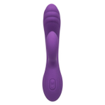 Фиолетовый вибромассажер-кролик Stella Liquid Silicone “C” Curve - 19 см. (Цвет: фиолетовый)