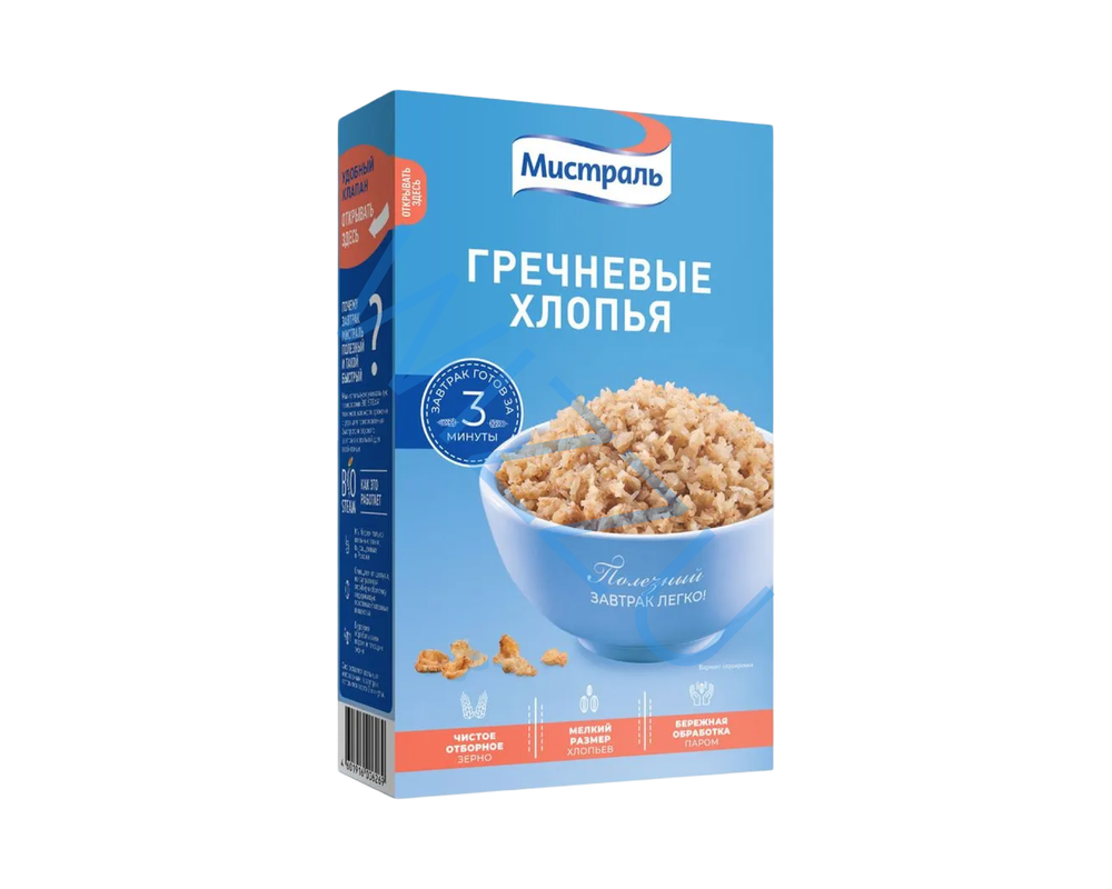 Хлопья Мистраль Гречневые 400 г. New