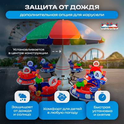Карусель с подъёмом кабин «Космическое путешествие», 3,5×3,5×2,6 м