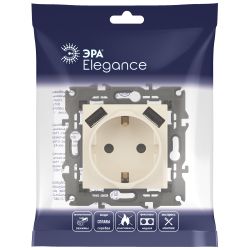 Розетка ЭРА Elegance 14-4109-02 2P+E 16A-250В штор. с 2xUSB 5В-3А слоновая кость | Эра Elegance