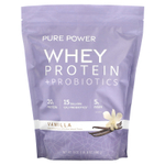 Dr. Mercola, Pure Power, сывороточный протеин с пробиотиками, вкус ванили, 880 г (1 фунт 15 унций)