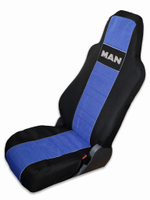 Чехлы MAN TGA (полиэфир, черный, синяя вставка)